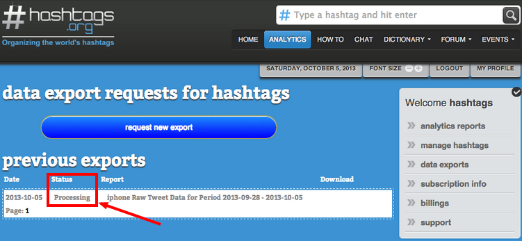 hashtag-analytics-data-export-processing